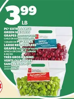 Independent City Market PC EXTRA LARGE GREEN SEEDLESS GREEN OR PC EXTRA LARGE RED SEEDLESS GRAPES offer