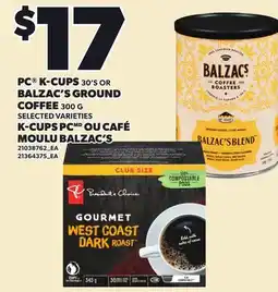 Independent City Market PC K-CUPS, 30'S OR BALZAC'S GROUND COFFEE offer