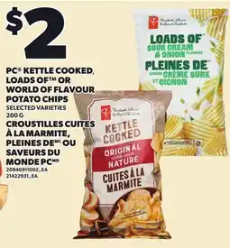 Independent City Market PC KETTLE COOKED, LOADS OF OR WORLD OF FLAVOUR POTATO CHIPS offer