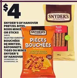 Independent City Market SNYDER'S OF HANOVER PRETZEL BITES, RODS MINIS, OR STICKS offer