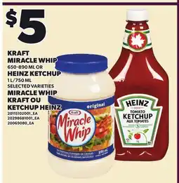Independent City Market KRAFT MIRACLE WHIP, 650-890 ML OR HEINZ KETCHUP, 1 L/750 ML offer
