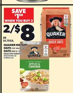 Independent City Market QUAKER INSTANT OATS, 232-344 G OR 900 G-1 KG offer