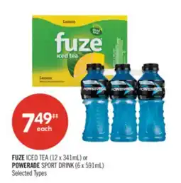 Shoppers Drug Mart FUZE ICED TEA OR POWERADE SPORT DRINK offer