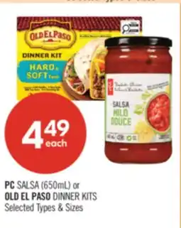 Shoppers Drug Mart PC SALSA (650mL) or OLD EL PASO DINNER KITS offer