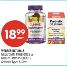 Shoppers Drug Mart WEBBER NATURALS MELATONIN, PROBIOTICS or MULTIVITAMIN PRODUCTS offer