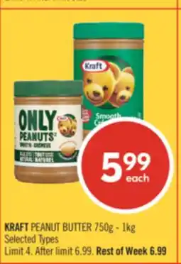 Shoppers Drug Mart KRAFT PEANUT BUTTER 750g - 1kg offer