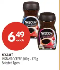 Shoppers Drug Mart NESCAFÉ INSTANT COFFEE 100g - 170g offer