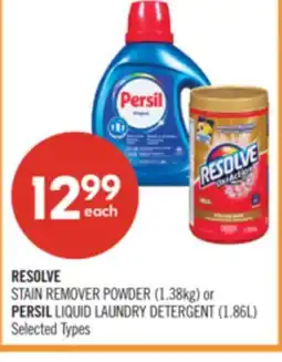 Shoppers Drug Mart RESOLVE STAIN REMOVER POWDER (1.38kg) or PERSIL LIQUID LAUNDRY DETERGENT (1.86L) offer