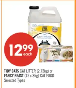 Shoppers Drug Mart TIDY CATS CAT LITTER (2.72kg) or FANCY FEAST (12 x 85g) CAT FOOD offer