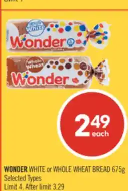 Shoppers Drug Mart WONDER WHITE or WHOLE WHEAT BREAD offer