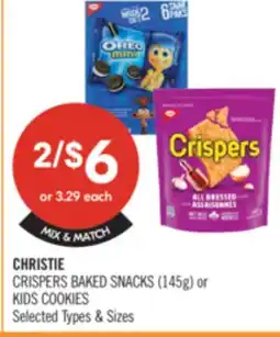Shoppers Drug Mart CHRISTIE CRISPERS BAKED SNACKS (145g) or KIDS COOKIES offer