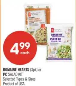 Shoppers Drug Mart ROMAINE HEARTS (3pk) or PC SALAD KIT offer