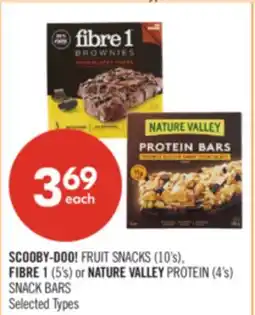 Shoppers Drug Mart SCOOBY-DOO! FRUIT SNACKS (10's), FIBRE 1 (5's) or NATURE VALLEY PROTEIN (4's) SNACK BARS offer