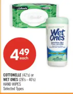 Shoppers Drug Mart COTTONELLE (42's) or WET ONES (28's - 40's) HAND WIPES offer