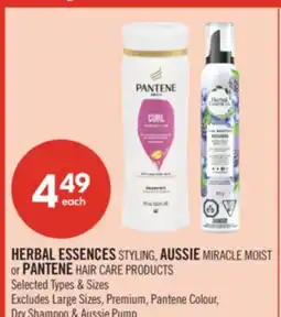 Shoppers Drug Mart HERBAL ESSENCES STYLING, AUSSIE MIRACLE MOIST or PANTENE HAIR CARE PRODUCTS offer