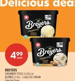 Shoppers Drug Mart BREYERS CREAMERY STYLE (1.41L) or BLENDS (1.41L - 1.66L) ICE CREAM offer