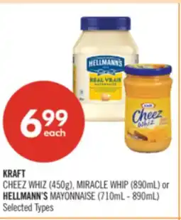 Shoppers Drug Mart KRAFT CHEEZ WHIZ (450g), MIRACLE WHIP (890mL) or HELLMANN'S MAYONNAISE (710mL - 890mL) offer