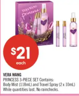 Shoppers Drug Mart VERA WANG PRINCESS 3-PIECE SET Body Mist 118mL Travel Spray offer