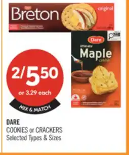 Shoppers Drug Mart DARE COOKIES or CRACKERS offer