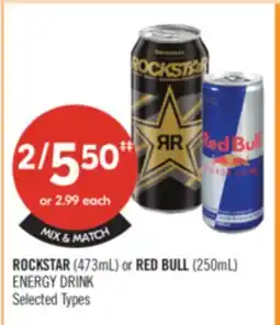 Shoppers Drug Mart ROCKSTAR 473 mL or RED BULL 250 mL ENERGY DRINK offer