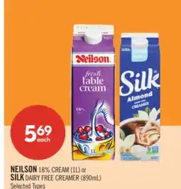 Shoppers Drug Mart NEILSON 18% CREAM (1L) or SILK DAIRY FREE CREAMER (890mL) offer