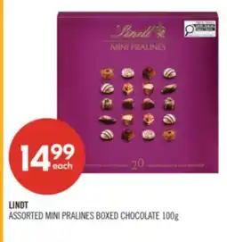 Shoppers Drug Mart LINDT ASSORTED MINI PRALINES BOXED CHOCOLATE offer
