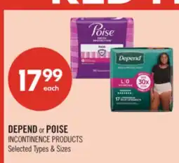 Shoppers Drug Mart DEPEND or POISE INCONTINENCE PRODUCTS offer