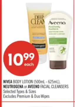 Shoppers Drug Mart NIVEA BODY LOTION (500mL - 625mL), NEUTROGENA or AVEENO FACIAL CLEANSERS offer