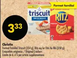 Pharmaprix Christie Format Familial Triscuit (354 g), Ritz or Original Crackers offer