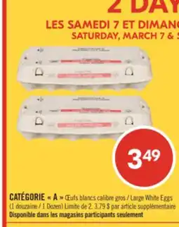 Pharmaprix CATÉGORIE A Large White Eggs offer