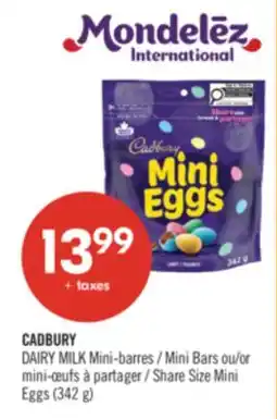 Pharmaprix CADBURY DAIRY MILK Mini Bars or Share Size Mini Eggs offer