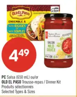 Pharmaprix PC Salsa (650 mL) or OLD EL PASO Dinner Kit offer
