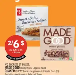 Pharmaprix PC Organic or QUAKER CHEWY Granola Bars offer