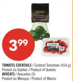 Pharmaprix Cocktail Tomatoes (454 g), Avocados (5) offer
