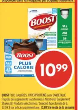 Pharmaprix BOOST PLUS CALORIES, HYPERPROTÉINÉ or Nutritional Supplement Shakes (6) offer