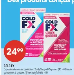 Pharmaprix COLD FX Daily Support Capsules (45 - 60) OR Chewable Tablets (45) offer