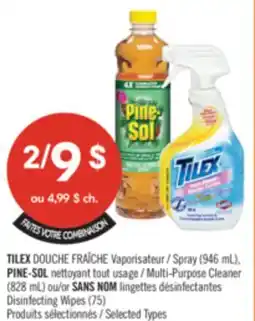Pharmaprix TILEX Spray (946 mL), PINE-SOL Multi-Purpose Cleaner (828 mL) or ANS NOM Disinfecting Wipes (75) offer
