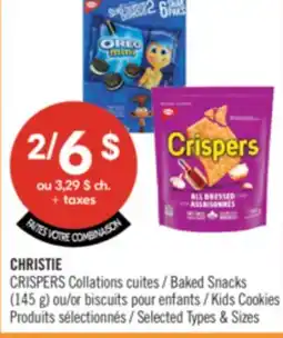 Pharmaprix CHRISTIE CRISPERS Baked Snacks 145 g or Kids Cookies offer