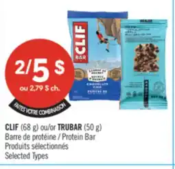 Pharmaprix CLIF (68 g) or TRUBAR (50 g) Protein Bar offer