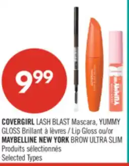 Pharmaprix COVERGIRL LASH BLAST Mascara, YUMMY GLOSS Lip Gloss or MAYBELLINE NEW YORK BROW ULTRA SLIM offer