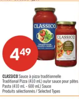 Pharmaprix CLASSICO Sauce Traditional Pizza (410 mL) or Pasta (410 mL - 600 mL) Sauce offer