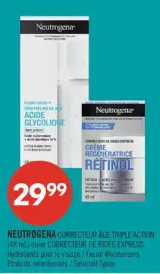 Pharmaprix NEUTROGENA CORRECTEUR ÂGE TRIPLE ACTION (48 mL) or CORRECTEUR DE RIDES EXPRESS Facial Moisturizers offer