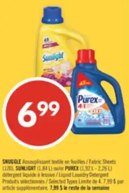 Pharmaprix SUNLIGHT (1,84 L) or PUREX (1,92 L - 2,26 L) Liquid Laundry Detergent offer