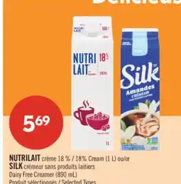 Pharmaprix NUTRILAIT 18% Cream (1 L) or SILK Dairy Free Creamer (890 mL) offer