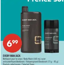 Pharmaprix EVERY MAN JACK Body Wash (500 mL) or Antiperspirant/Deodorant (73 g - 85 g) offer