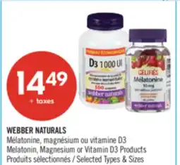 Pharmaprix WEBBER NATURALS Melatonin, Magnesium or Vitamin D3 Products offer