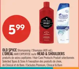 Pharmaprix OLD SPICE Shampoo (400 mL), L'ORÉAL HAIR EXPERTISE or HEAD & SHOULDERS Hair Care Products offer