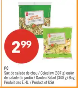 Pharmaprix PC Coleslaw (397 g) or Garden Salad (340 g) Bag offer