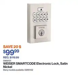 Patrick Morin SMARTCODE Electronic Lock, Satin Nickel offer