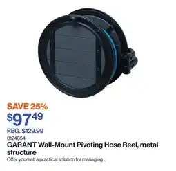 Patrick Morin Wall-Mount Pivoting Hose Reel, metal structure offer